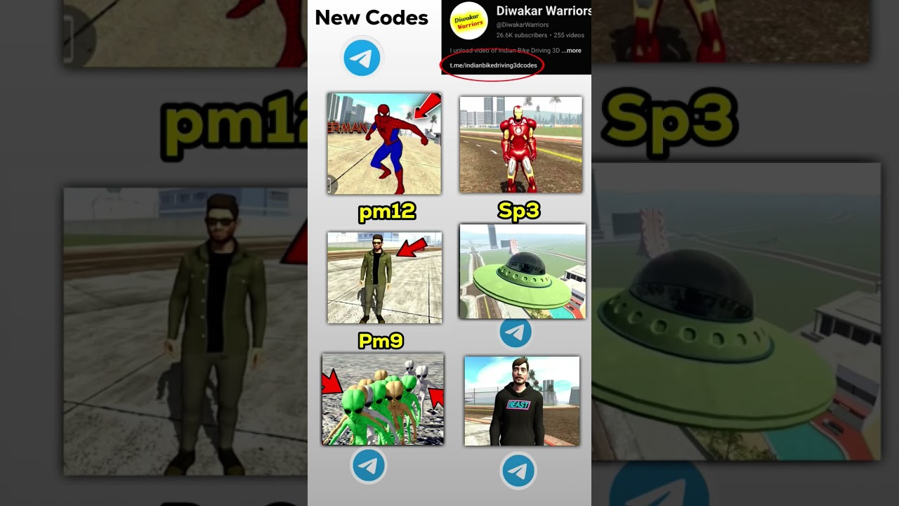 😳 Ironman + Carryminati + Alien + Spiderman Cheat Codes Indian Bikes Driving 3D New Update #shorts
