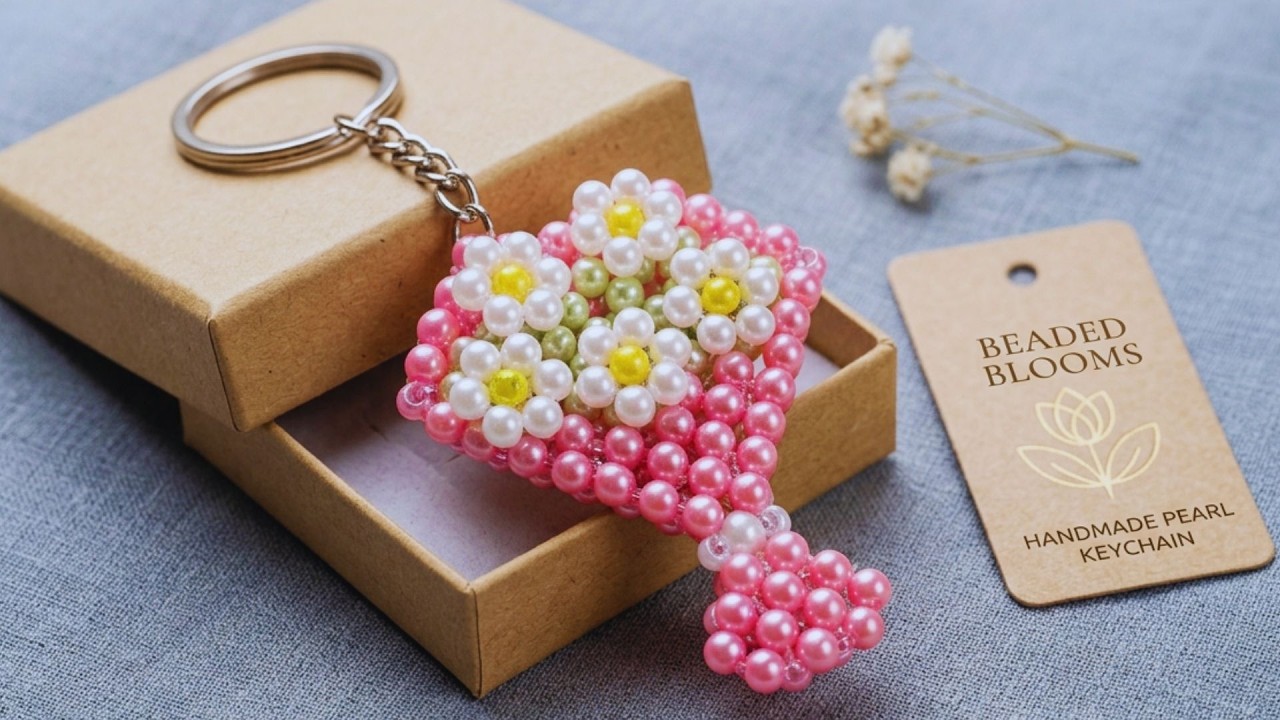 Artesanato passo a passo: Chaveiro Buquê de flores de miçanga🐿🐿🐿DIY beads