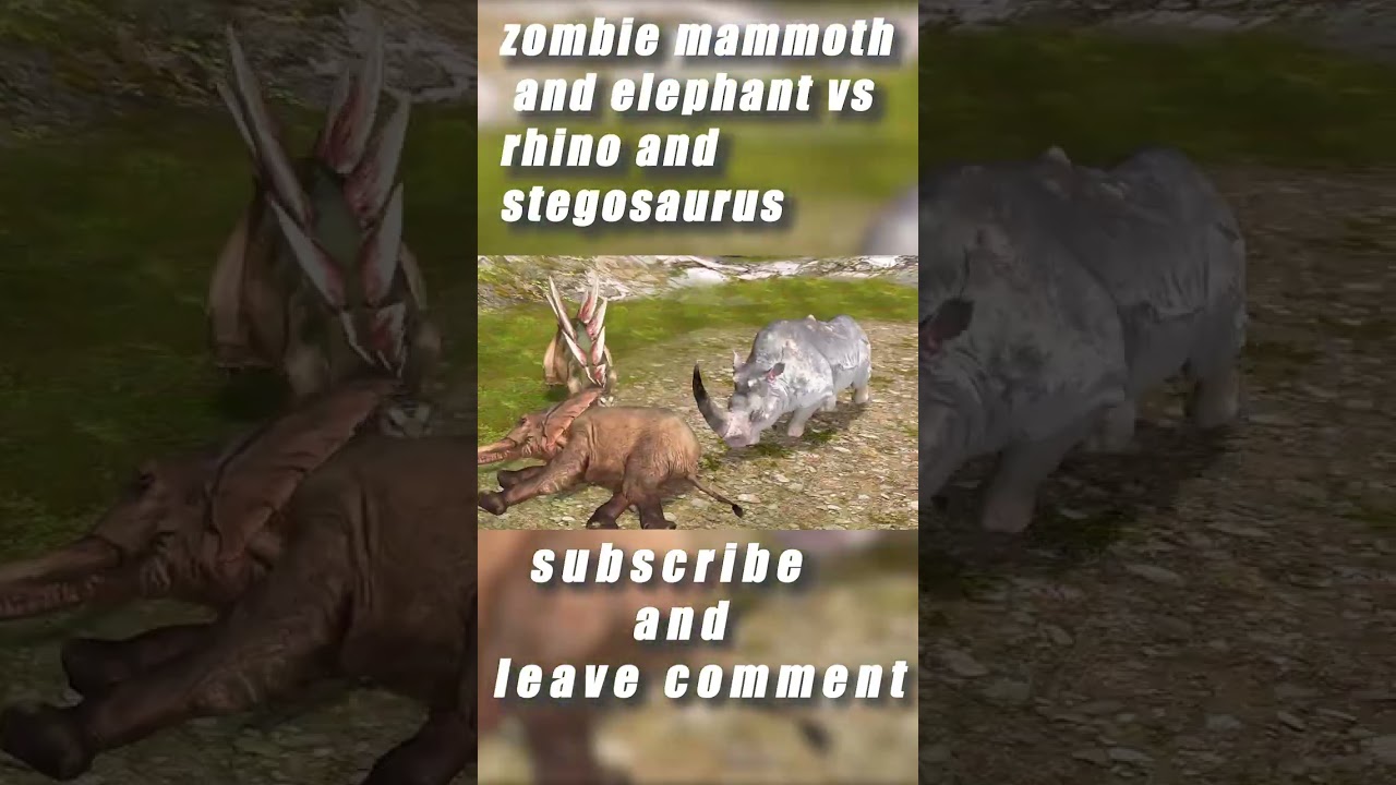 elephant and zombie mammoth vs rhino and stegosaurus SHORTS