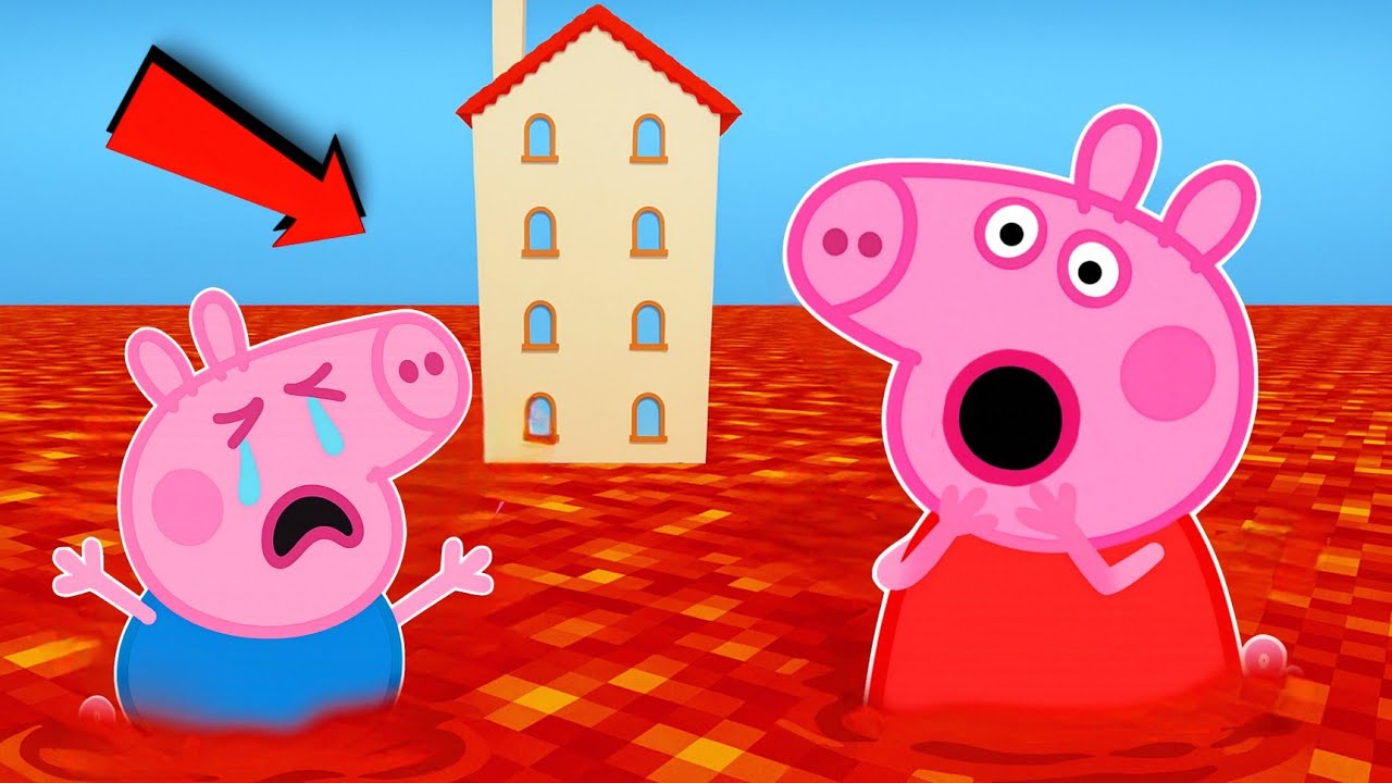 FUNNY Peppa Pig Can't TOUCH THE LAVA in ROBLOX