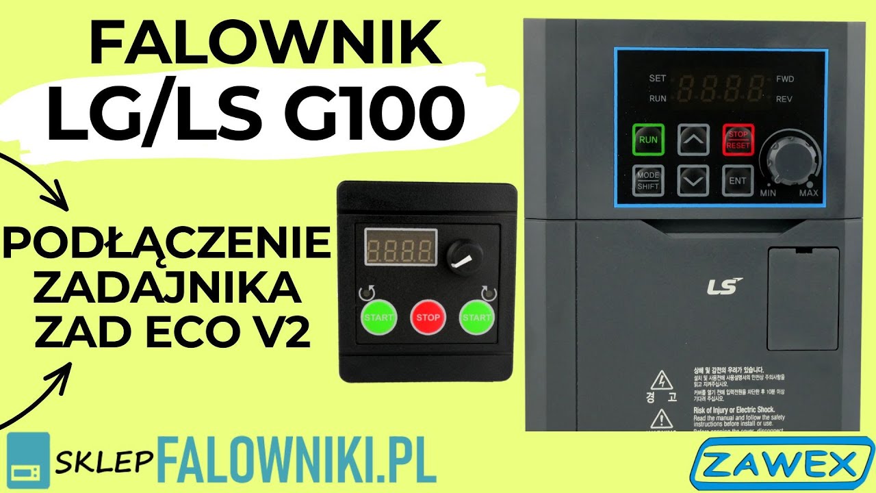 Podłączenie zadajnika ZAD/ECO-V2 do falownika LG/LS G100  - sklepFalowniki.pl