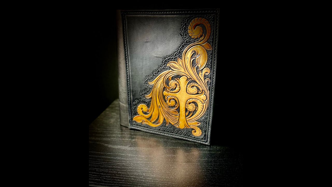 Using a Swivel Knife on a Leather Bible Cover.