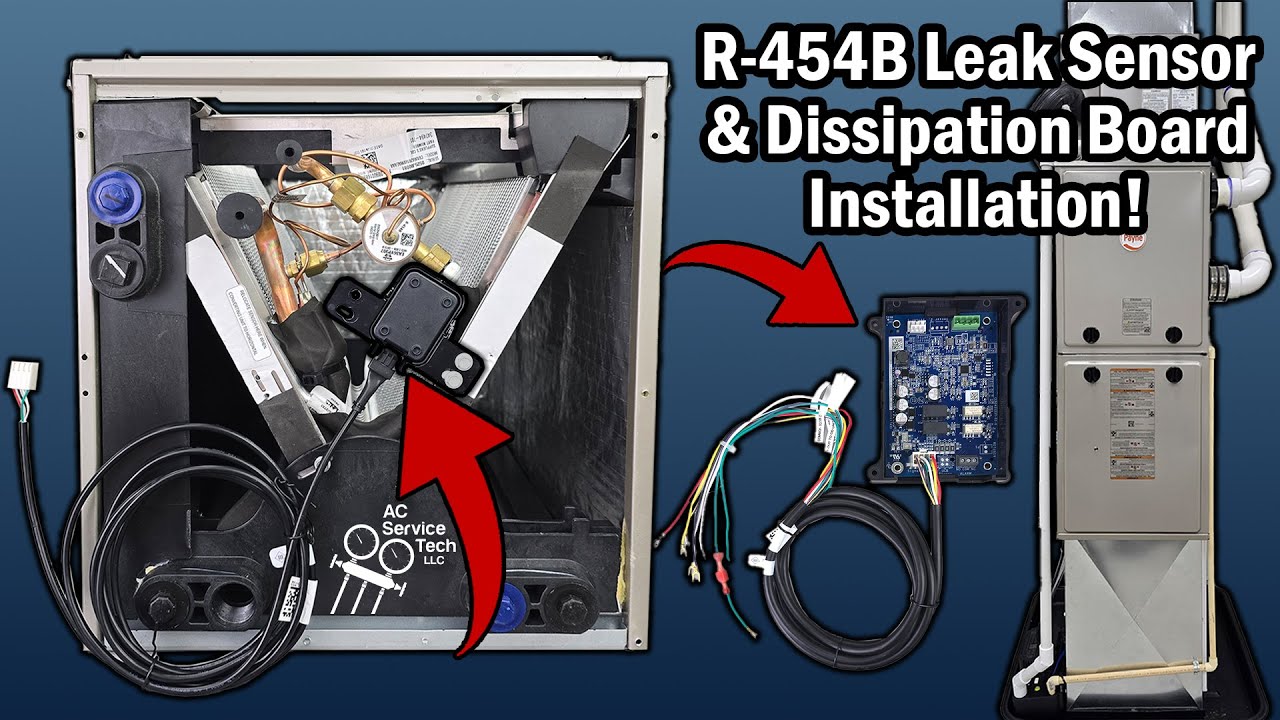 Проводка датчика утечки A2L R-454B и платы рассеивания/смягчения. Установка блока Carrier/Bryant/...