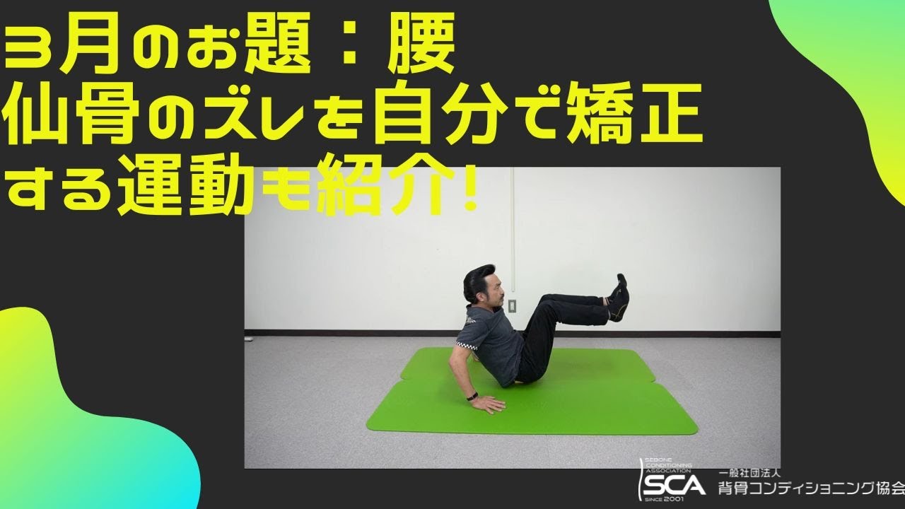 【腰】2023年3月のお題「腰」仙骨のズレを自分で矯正する運動も紹介！