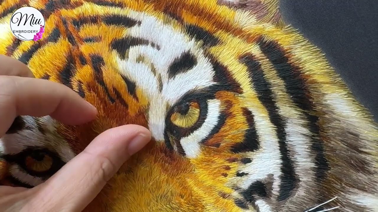 Tiger 🐅 - Silk Needle Painting Hand Embroidery