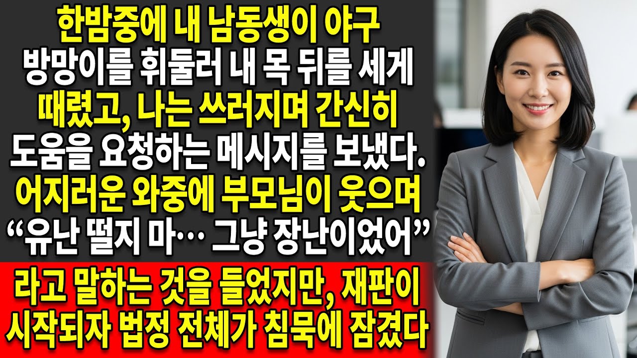 한밤중에 남동생이🌙 야구 방망이로 나를 공격했다⚾️ — 😨그 후에 벌어진 일은 모든 것을 바꿔 놓았다