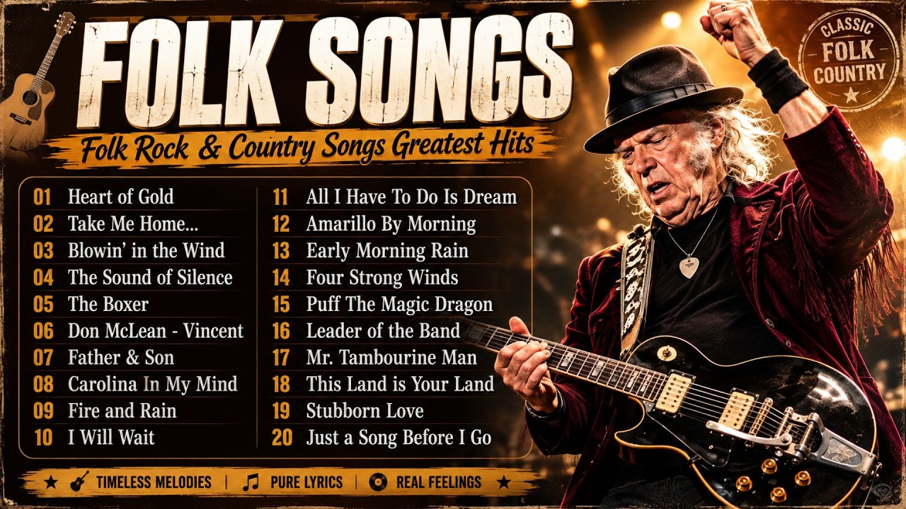 Best Folk Songs Of All Time 🌻 Folk Rock & Country Songs Greatest Hits | Old Folk Songs