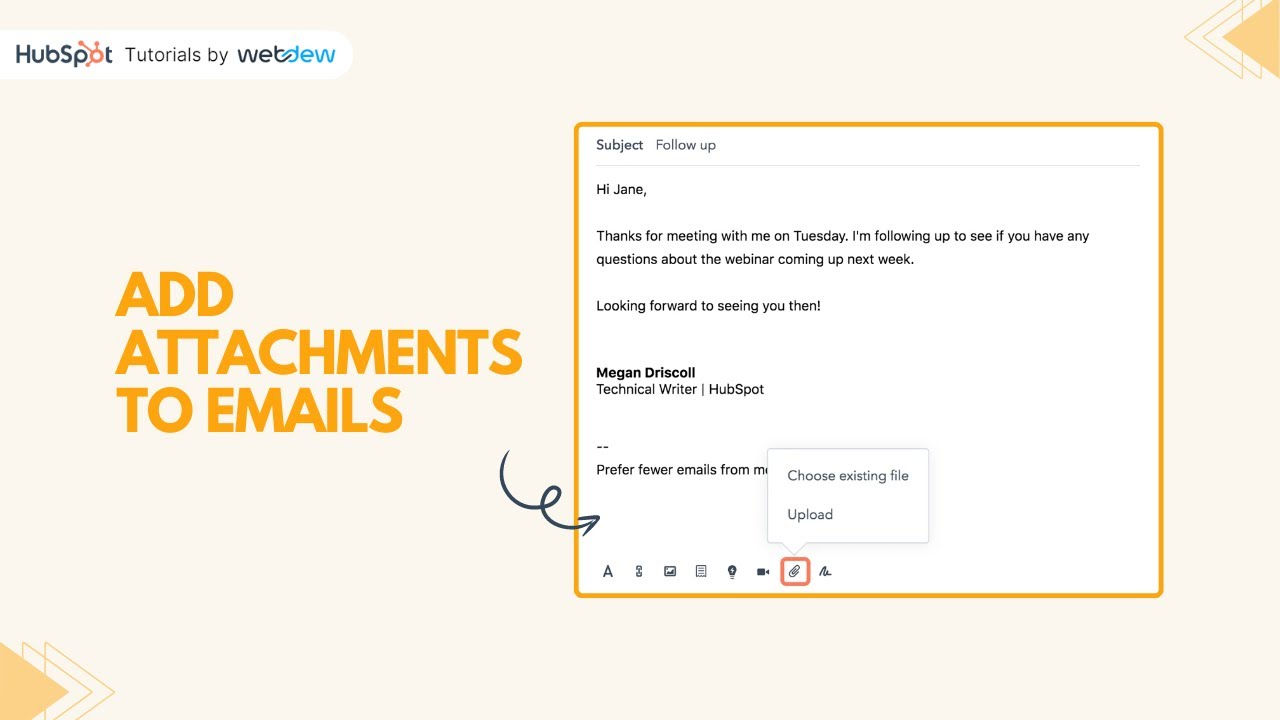 How to add attachments to emails in HubSpot