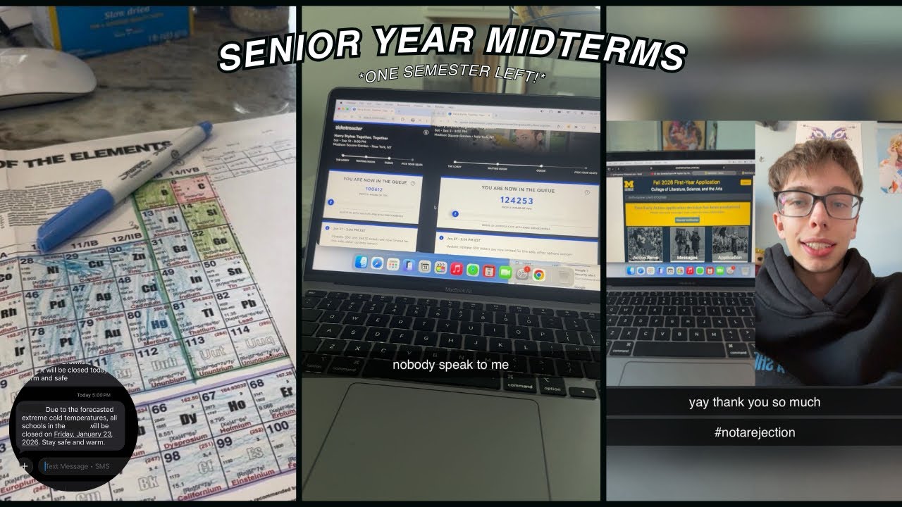 SENIOR YEAR MIDTERMS WEEK! studying, harry styles presale, college decisions!