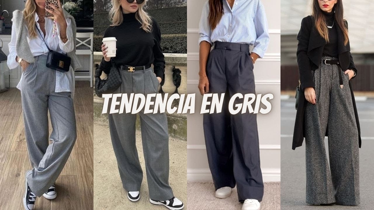 La Tendencia del Color Gris en Otoño en Pantalones💝The Gray Color Trend in Autumn in Pants💋☀