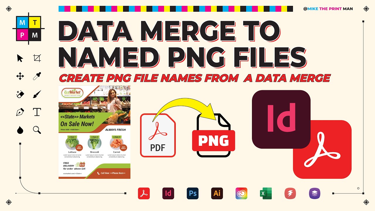 Называйте файлы PNG на основе слияния данных InDesign.