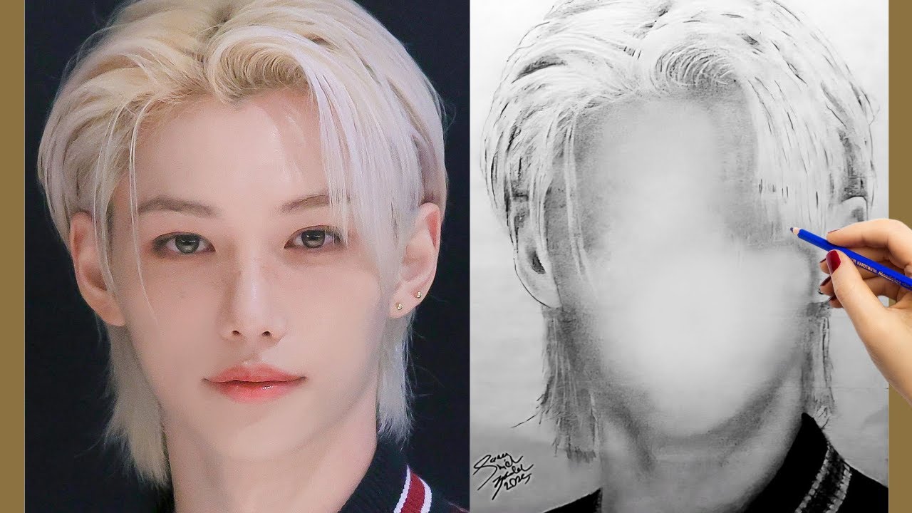 Felix Stray Kids Realistic Drawing | SKZ Fan Art