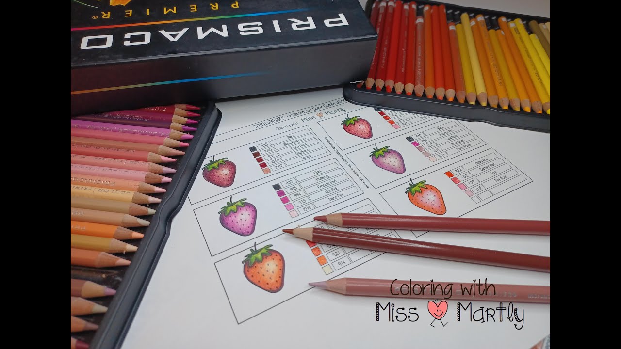 Best COMBOS for STRAWBERRIES with Prismacolor Colored Pencils