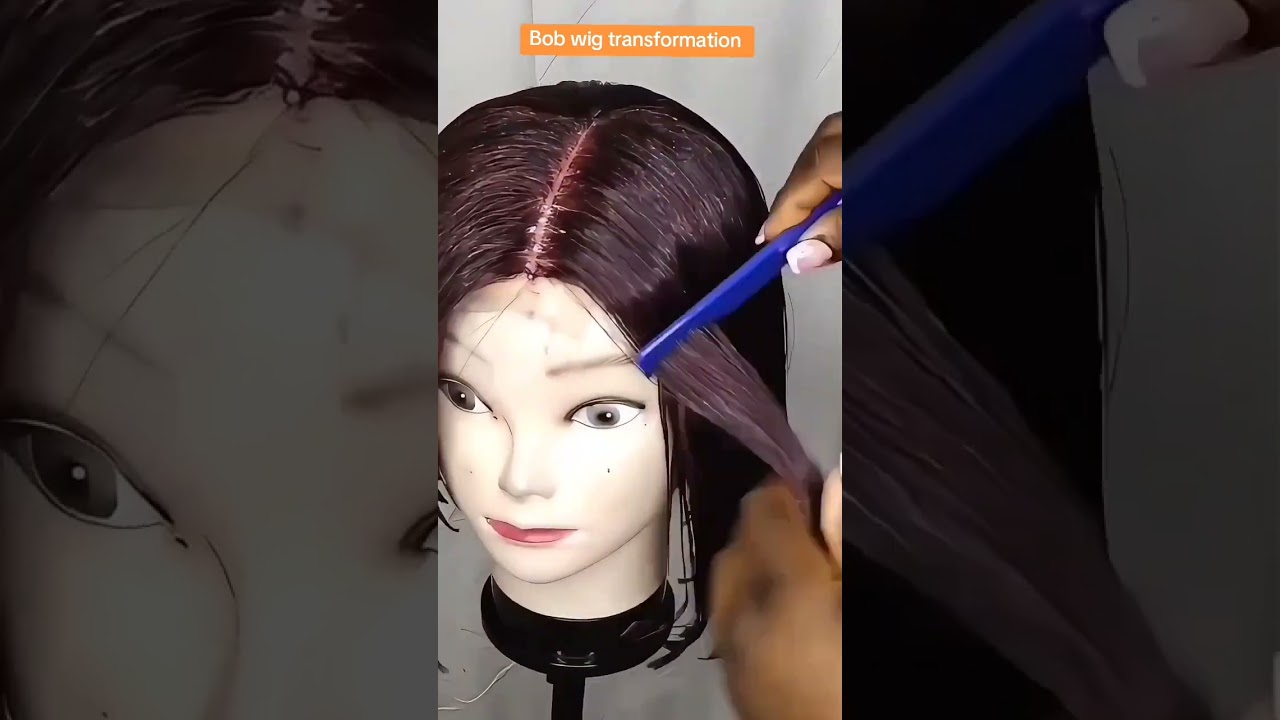 curls to bob wig transformation #wigmaking #diywig #hairtutorial #haircare #syntheticwig