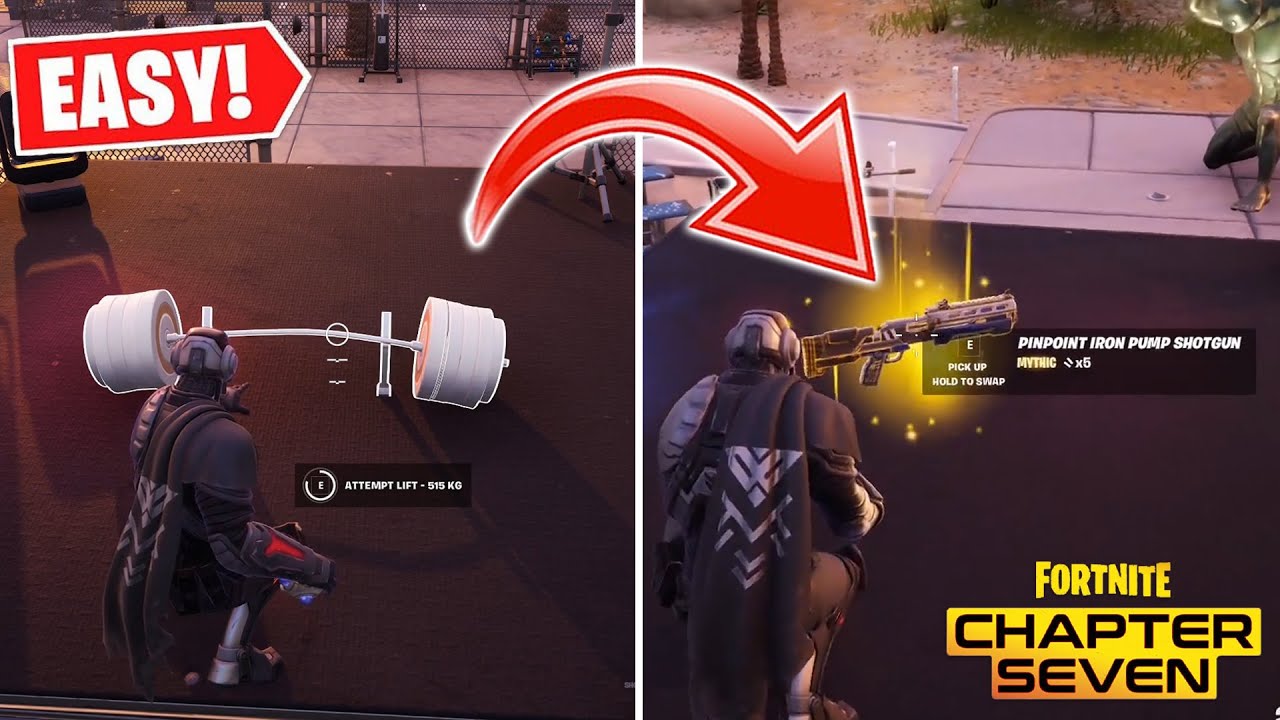 Как получить мифический дробовик Pinpoint Iron Pump Shotgun в 7-й главе Fortnite (полное руководс...