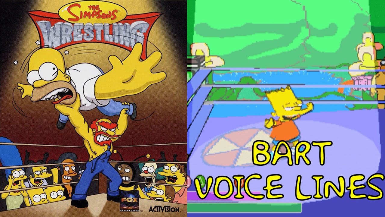 Bart Simpson's Pre-Fight Voice Lines | The Simpsons Wrestling | PS1 |
