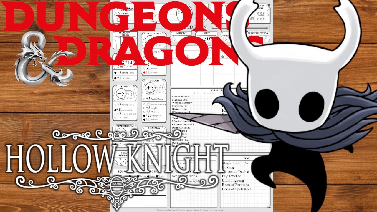 Nephilim Builds | The Knight (Hollow Knight) [D&D 5e 2024]