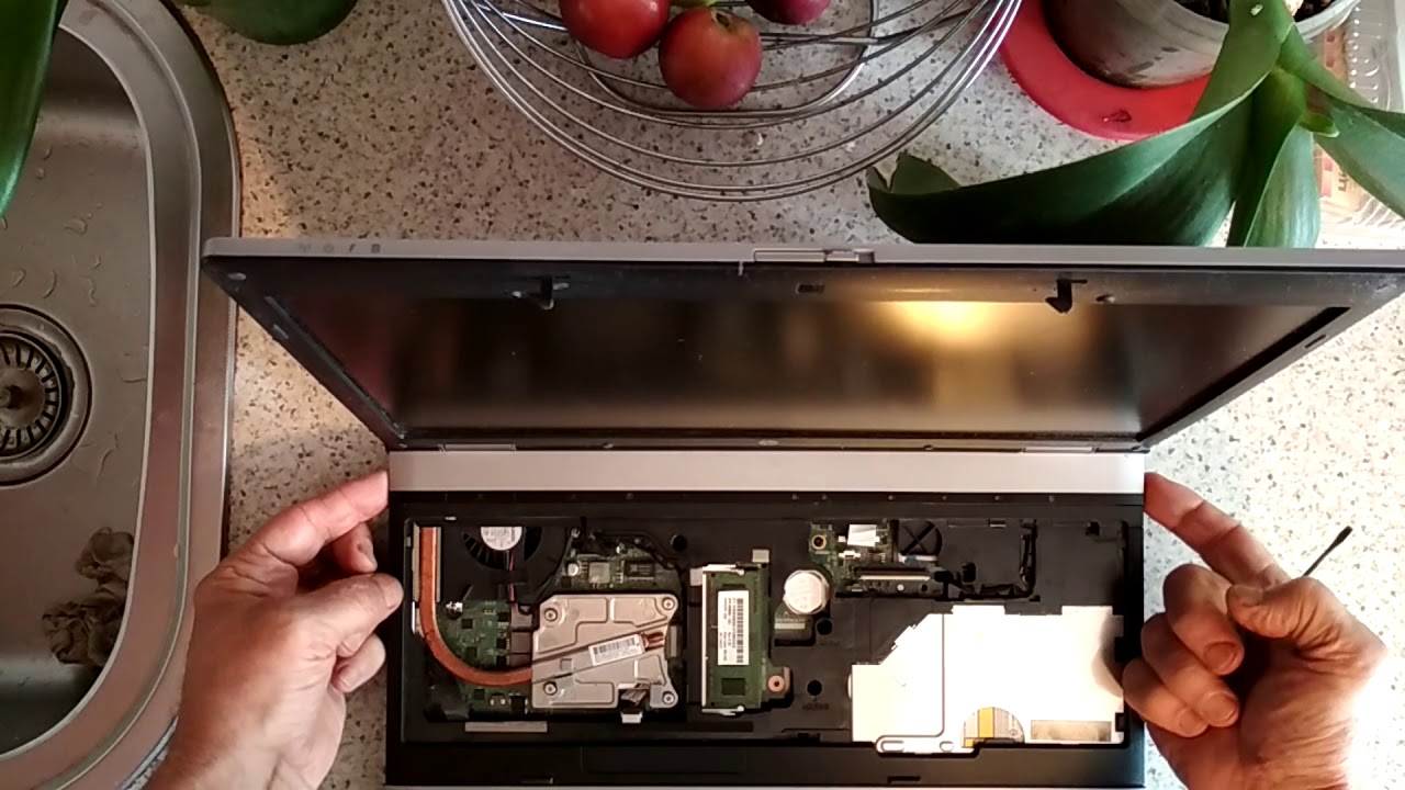 Чистка ноутбука HP 6550b и замена процессора.