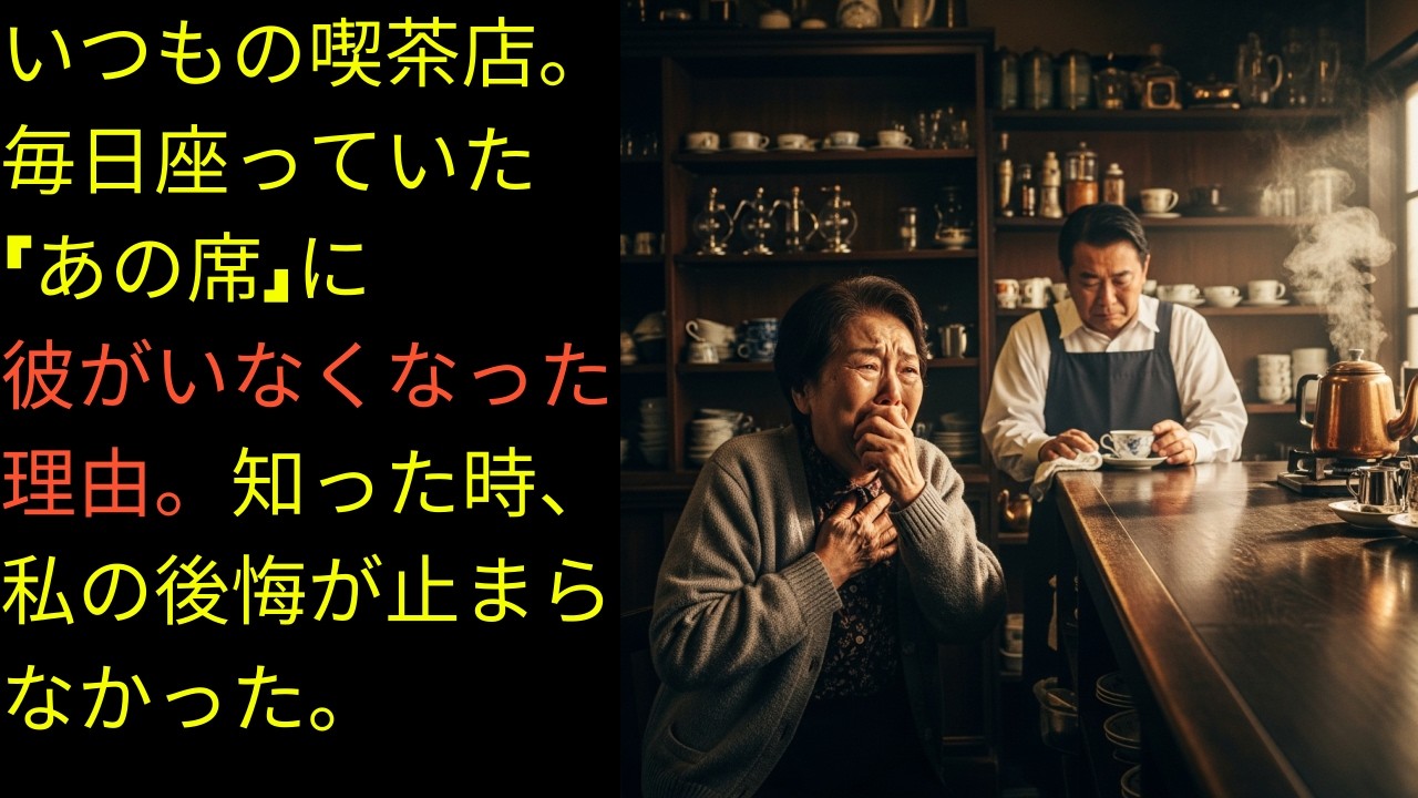 いつもの喫茶店。毎日座っていた「あの席」に彼がいなくなった理由。知った時、私の後悔が止まらなかった。
