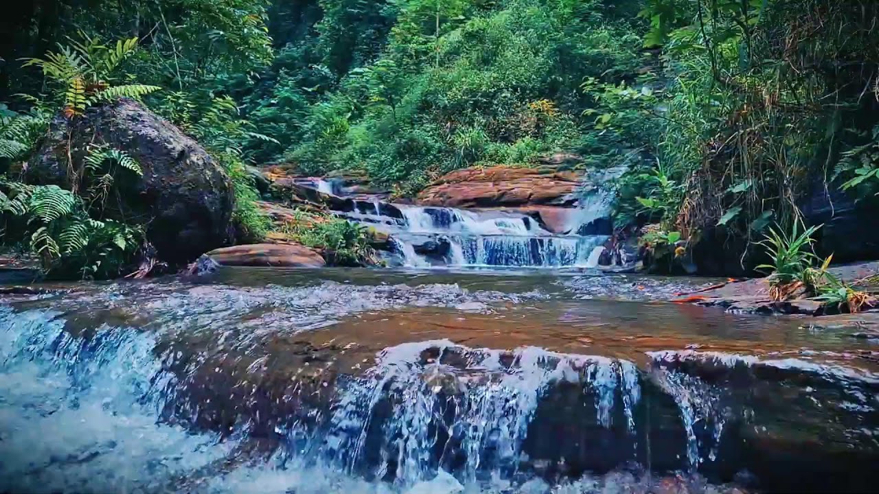 Mountain River Waterfall Flowing | Water Sounds, Nature White Noise, River Sounds for Sleeping