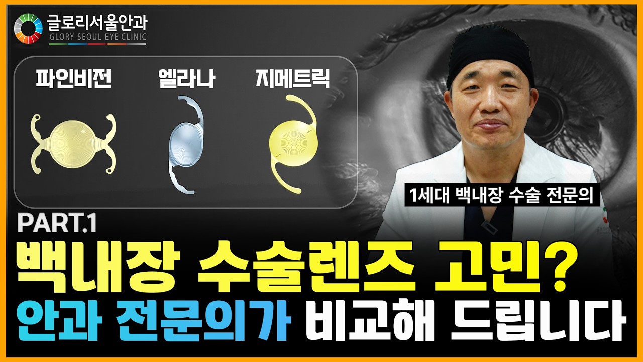 [글로리 Q&A 시리즈] 백내장 수술렌즈 고민? 안과 전문의가 비교해 드립니다(PART.1)