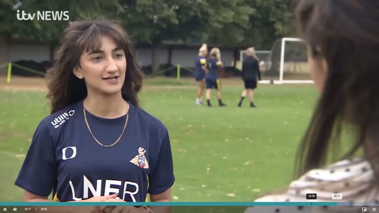 Nadia Khan on being a woman footballer of south Asian heritage - courtesy ITVCalendar 17 8 22