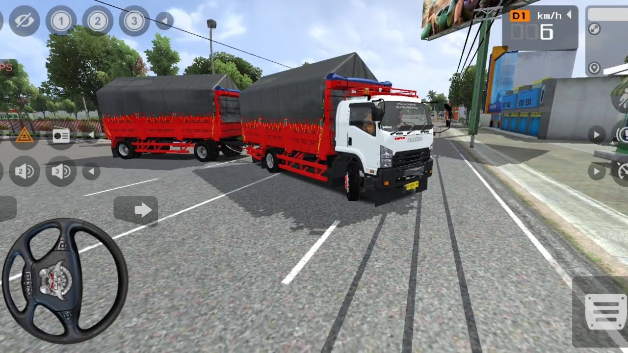 WOW KEREN PERMAINAN TRUK GANDENG ISUZU GIGA MUATAN BERAS BULOG - GAME BUS SIMULATOR INDONESIA