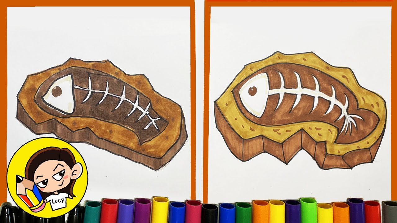 How To Draw A Fish Fossil|Speed Art|Easy|2023|简笔画