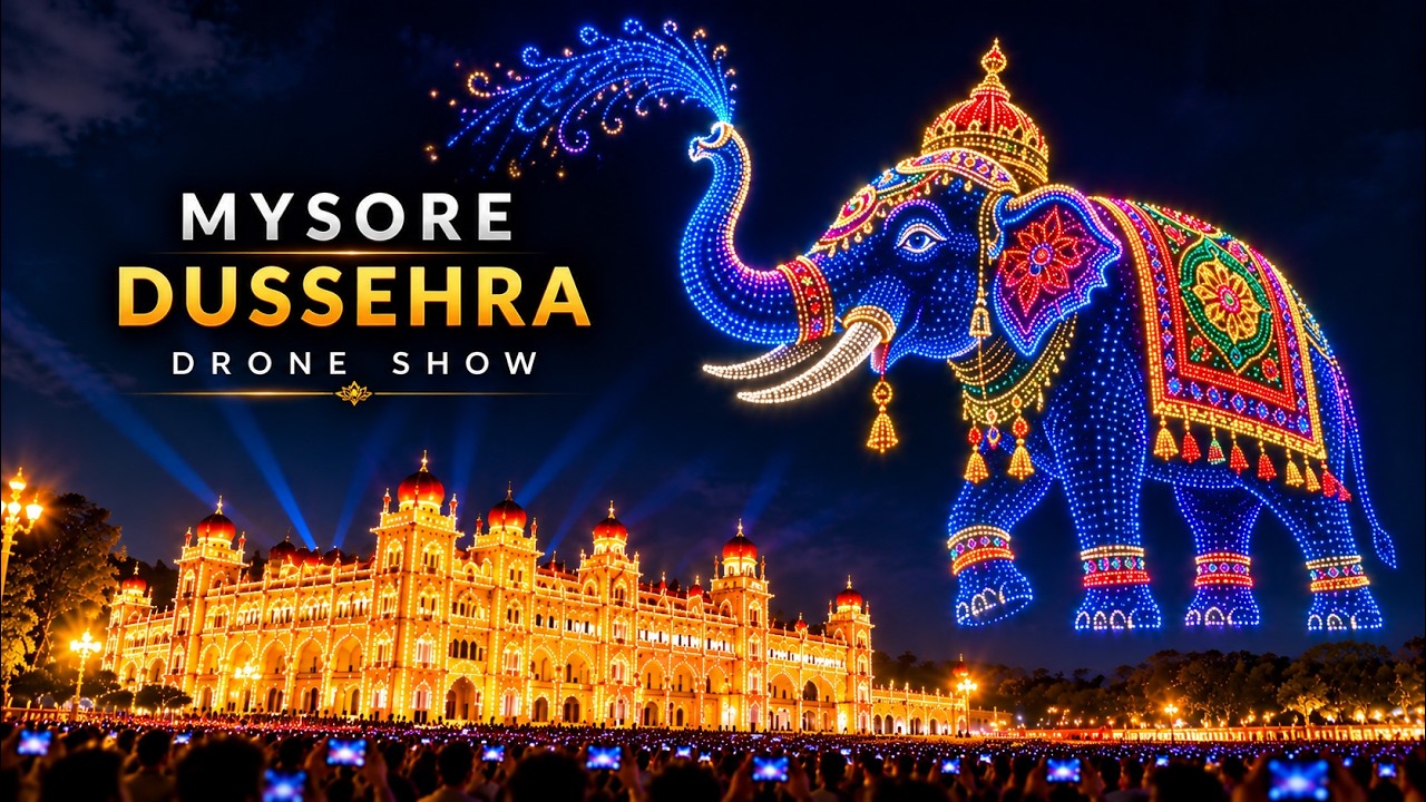 RoamWithAvi Mysore Dasara Drone Show Cinematic