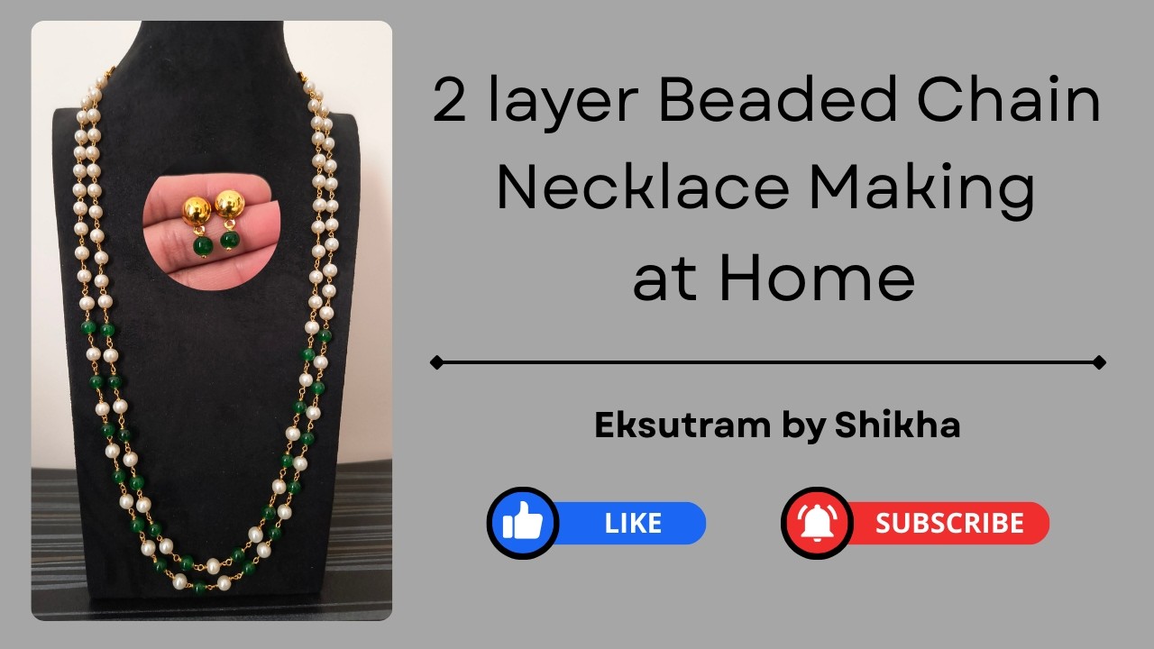 Pearl and beads beaded chain necklace making idea #beadsjewellery #beadedchain #handmadejewellery