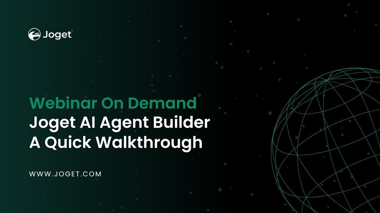 Joget AI Agent Builder - A Quick Walkthrough