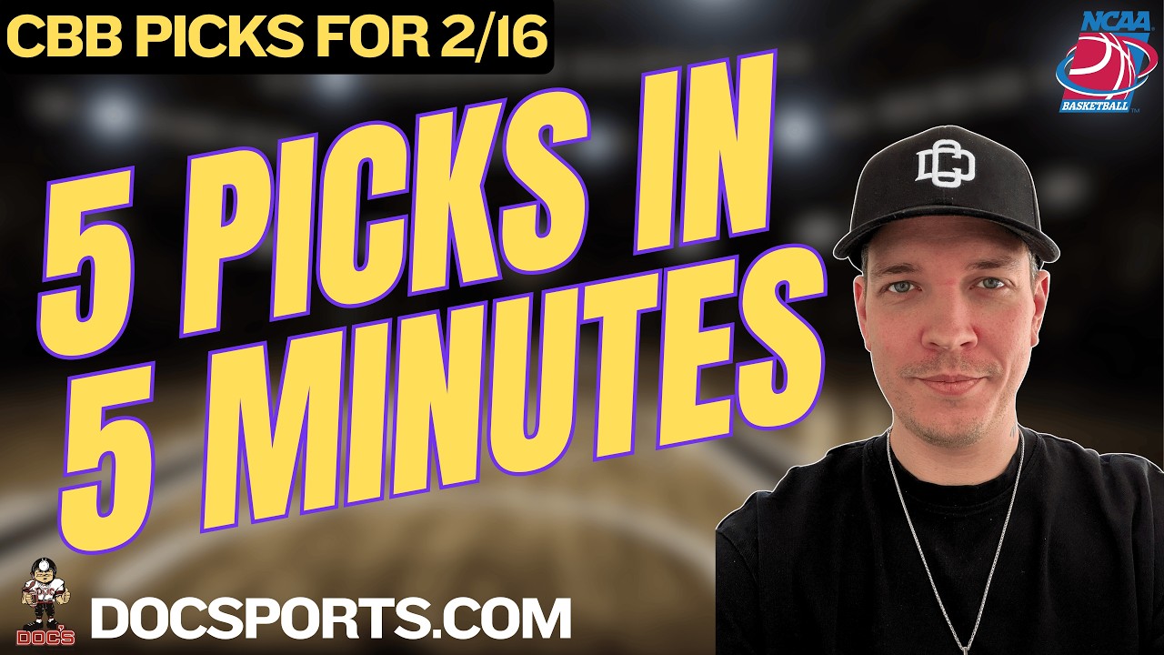 NCAAB PICKS | MONDAY 2/16/26 | 5 PICKS in 5 MINUTES | CBB TODAY | AUGUST YOUNG