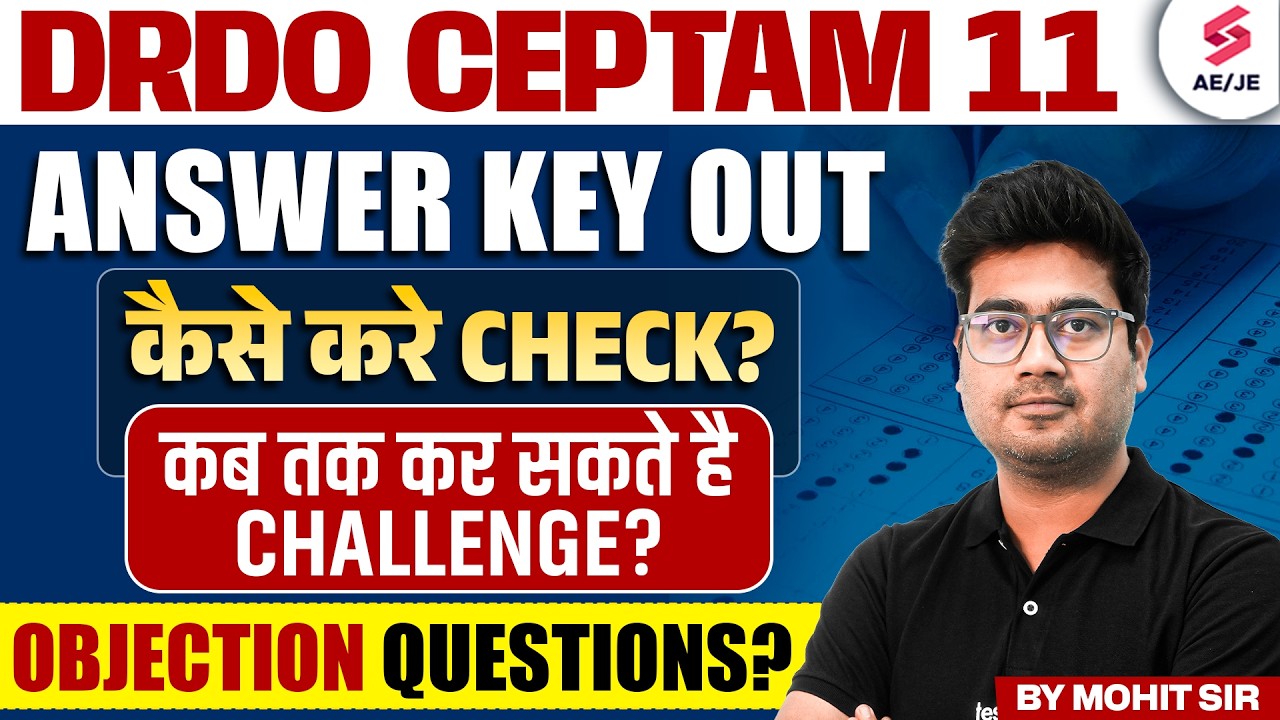 DRDO CEPTAM 11 Answer Key 2026 | DRDO CEPTAM 11 Objection Questions | DRDO CEPTAM 11 by Mohit Sir
