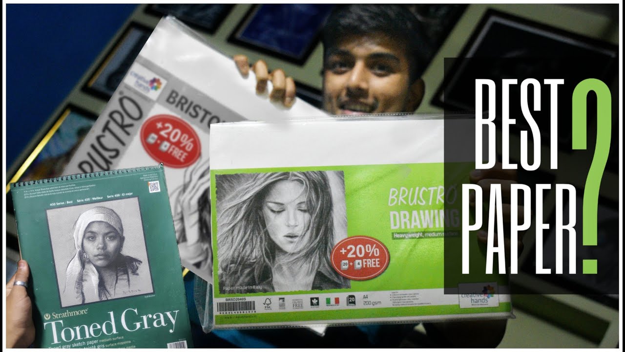 Best Paper for Sketching | Ivory, Brustro, Bristal, Strathmore Paper | Rough VS Smooth #brustro