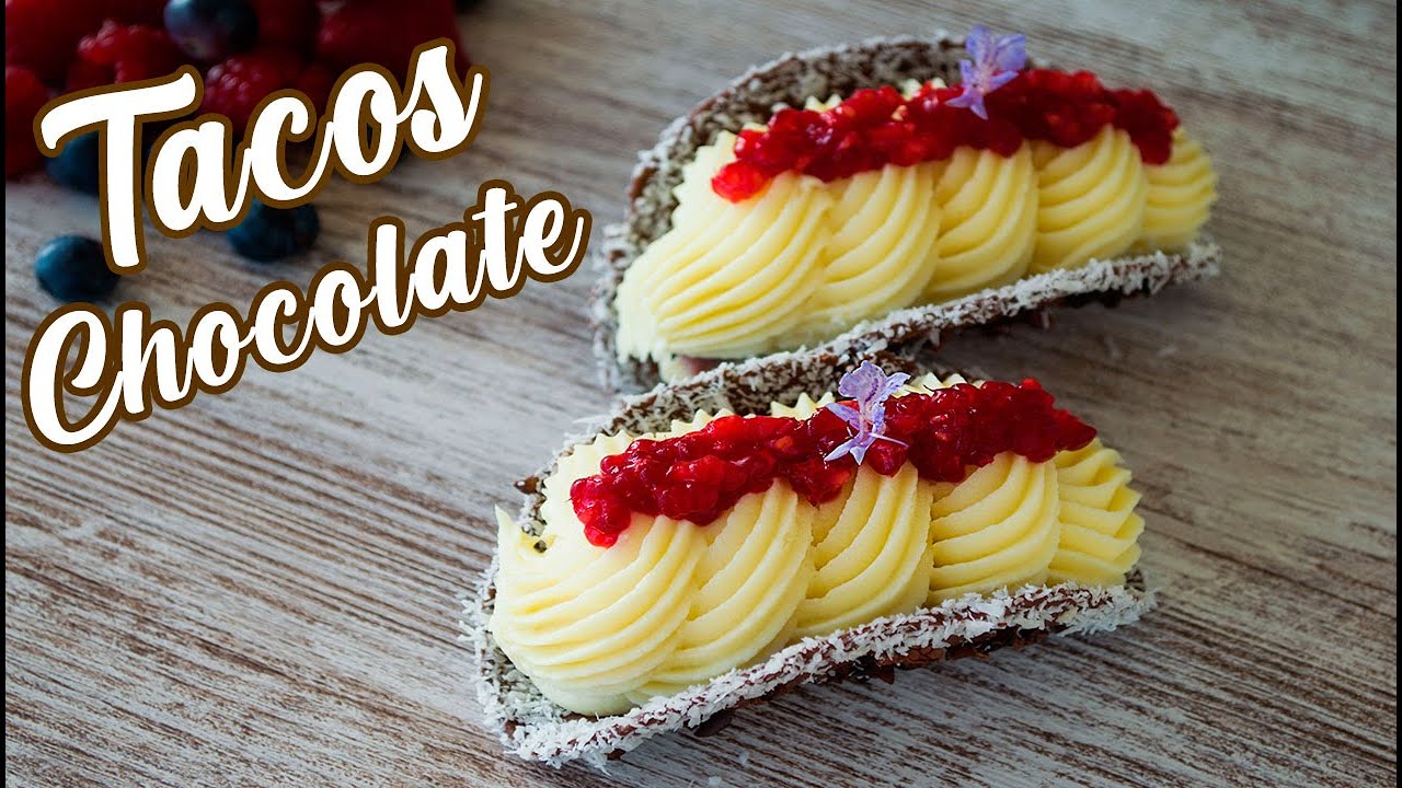 TACOS de CHOCOLATE con FRUTOS ROJOS