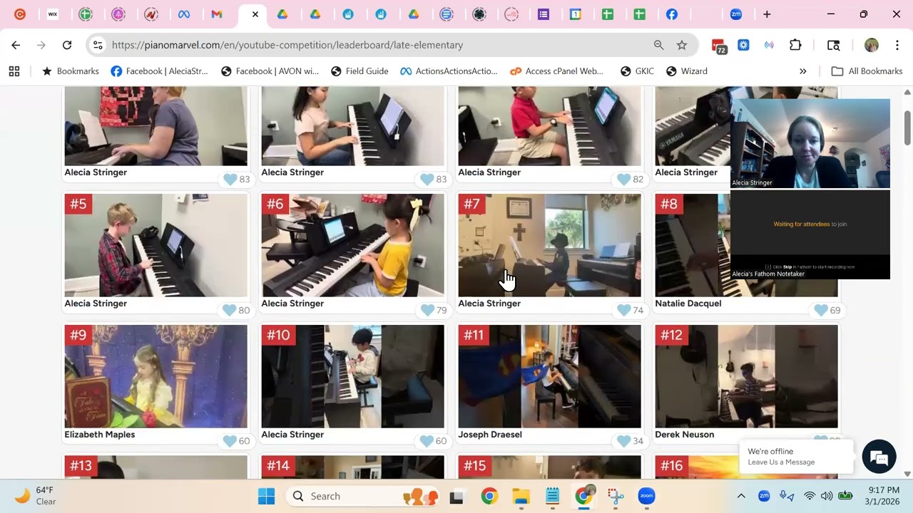 Piano Marvel YouTube Contest Update