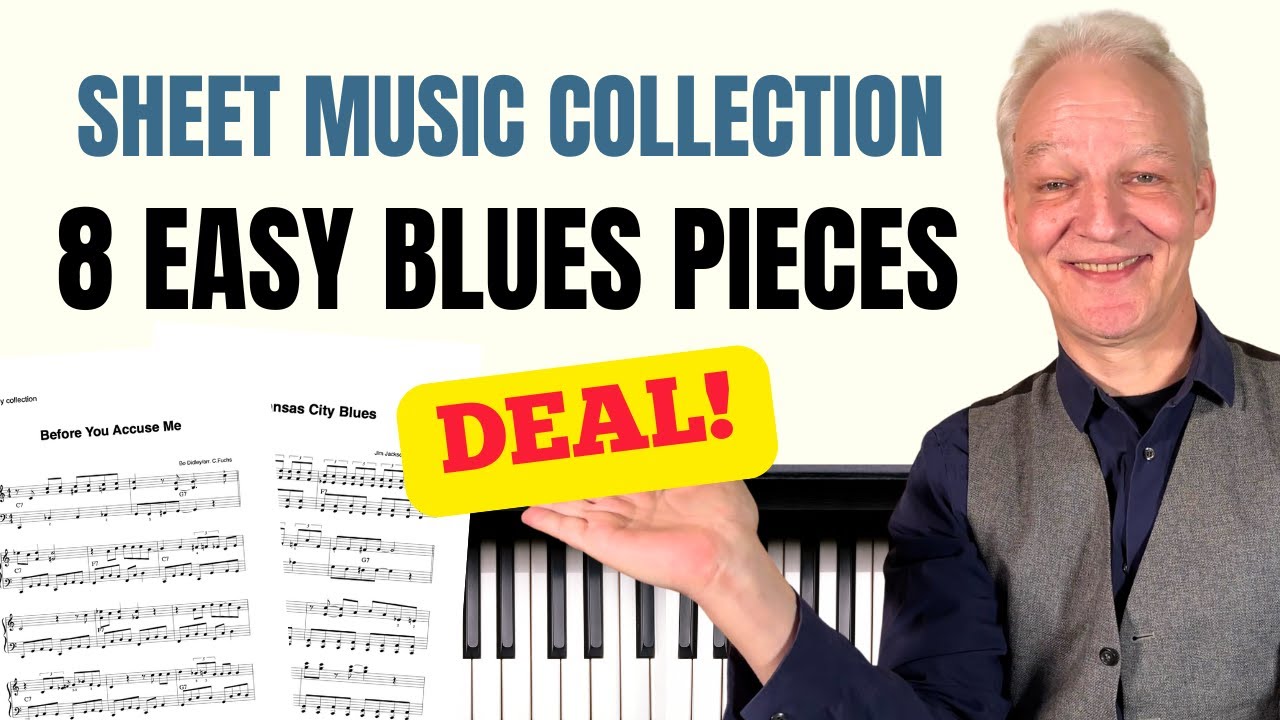 Preview Eight Easy Blues Pieces, (Sheet Music with video)