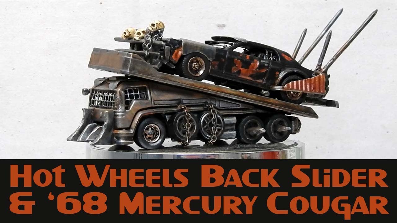 Hot Wheels Custom Post Apocalyptic Car Carrier And Cougar Pursuit Car