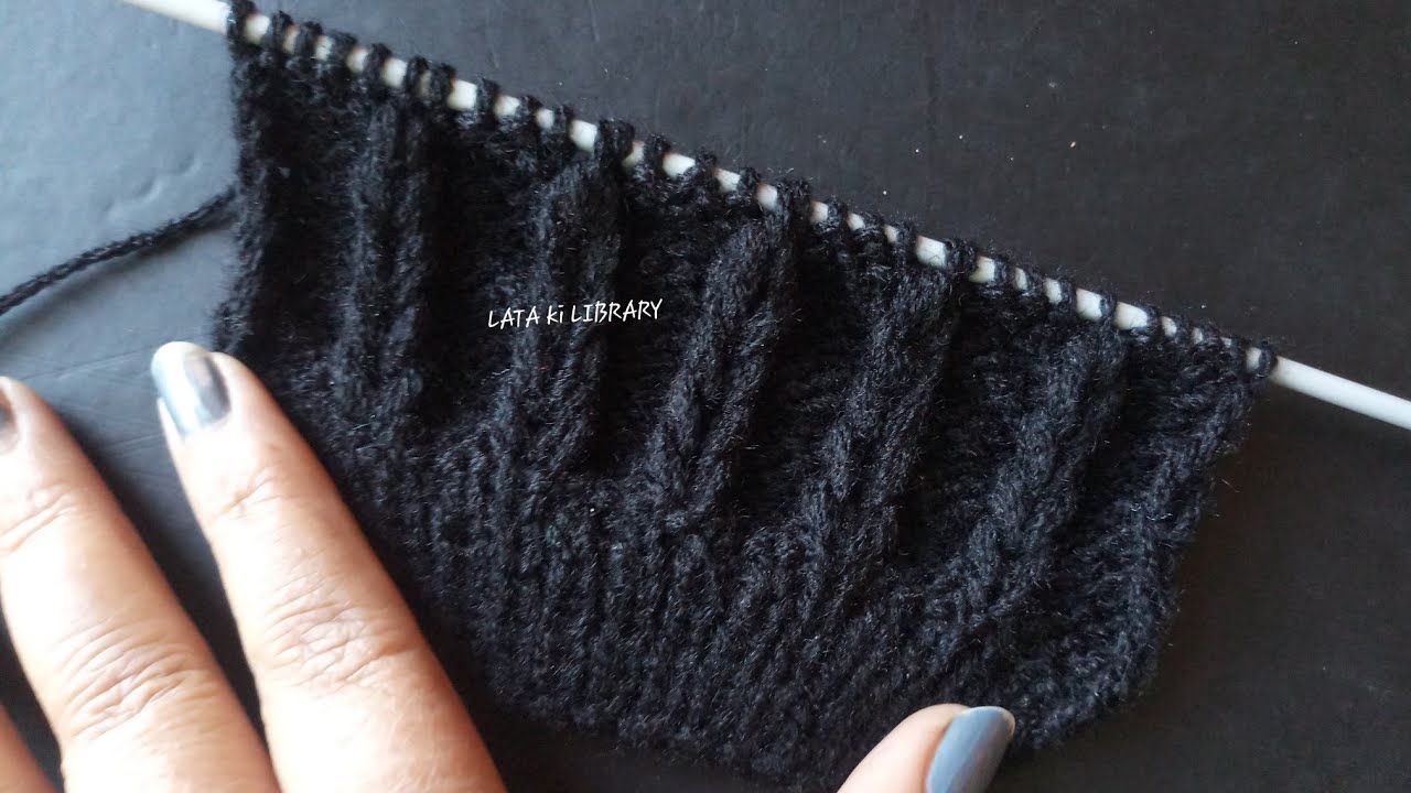 खुबसूरत न्यू पैटर्न(BLACK COLOUR)Latest V. Easy Knitting Pattern For Ladies Sweater/Gents Sweater-23