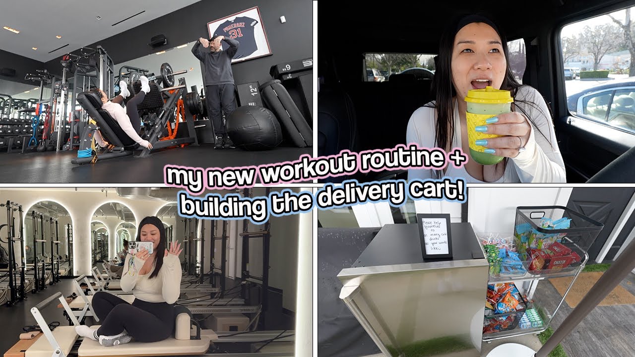MY NEW WORKOUT ROUTINE + building the delivery cart!!