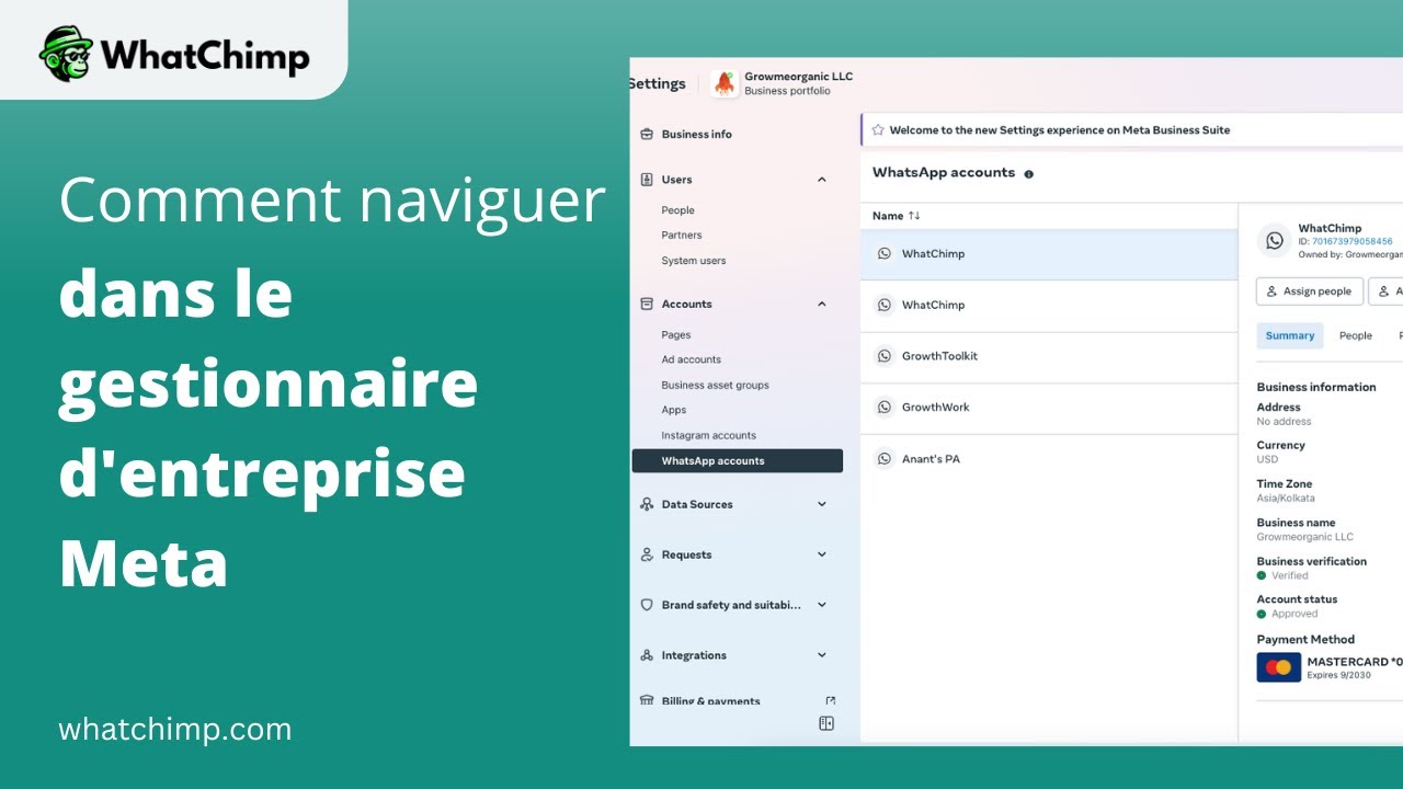 Guide complet du gestionnaire d'entreprise Meta | API WhatsApp Business WhatChimp