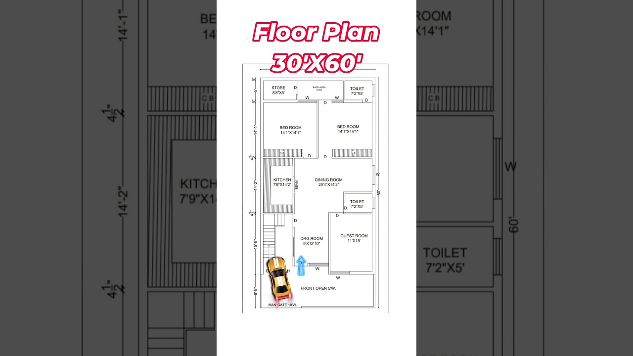 30 X 60 HOUSE PLAN, 30 BY 60 HOME PLAN#shorts #homedesign #gharkanaksha #trendingshorts #housedesign