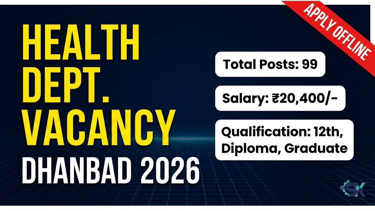 Dhanbad Health Department Recruitment 2026 | 99 Paramedical Vacancy | 12th Pass, Graduate Apply Offl