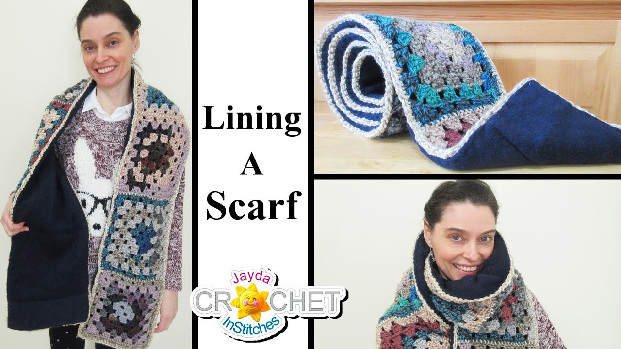 Lining A Scarf - How To Sew Fabric To Crochet or Knitting