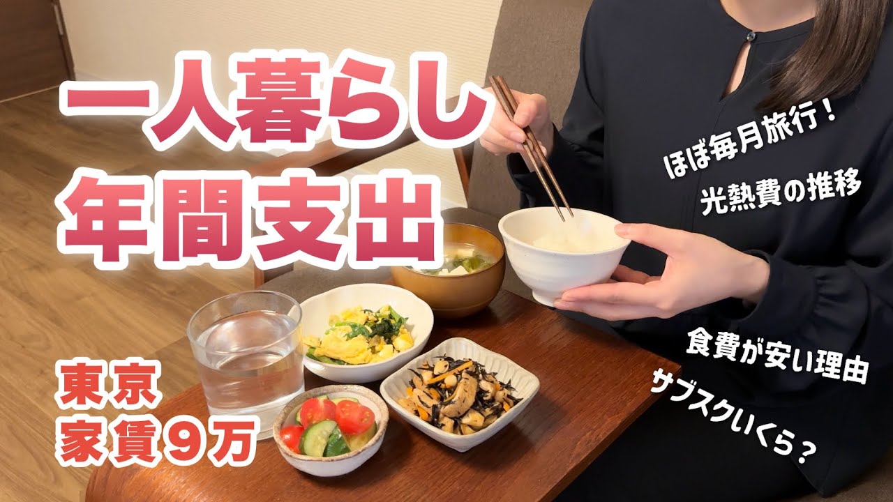一人暮らしの年間支出💰旅行と趣味にお金を惜しみなく使うメリハリ家計簿！