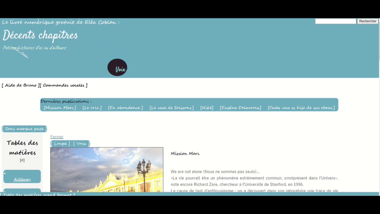 Commandes vocales sur le site www.eleacoblan.fr