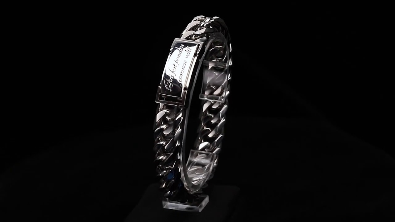 Mens' Platinum Bracelet - Dual 015 Curb Chain width 12mm | Enzo Jewelry