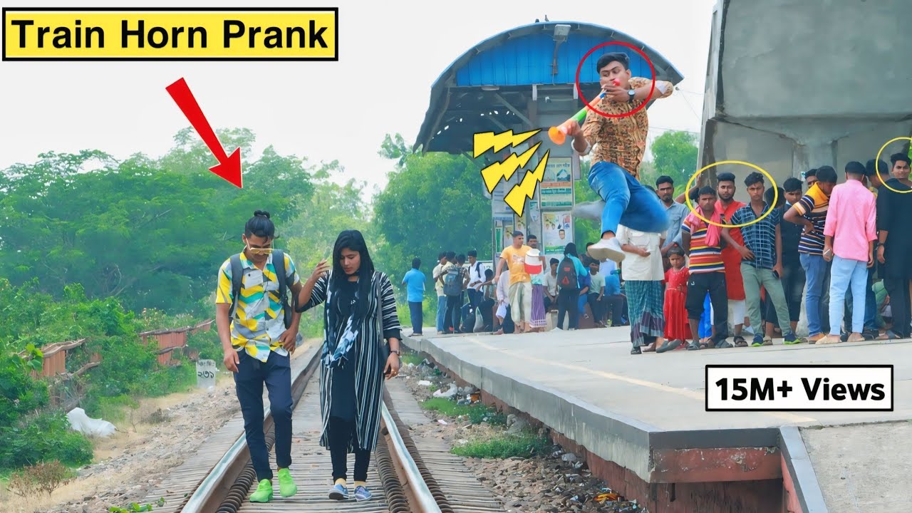 Update Viral Train Horn Prank 2022 || Best of Train Horn Prank Reaction on public...