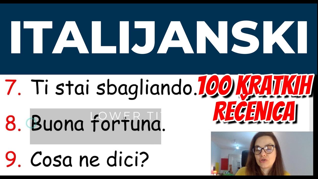 100 NAJKRAĆIH ITALIJANSKIH REČENICA KOJE SE ČESTO KORISTE U KONVERZACIJI