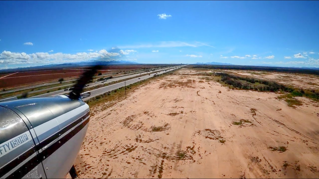 Landing next to I-10 near Picacho Peak, Arizona